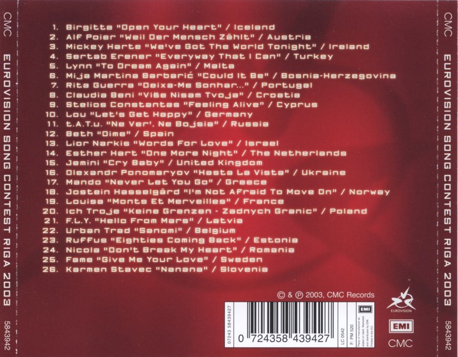 eurovision song contes riga 2003 b